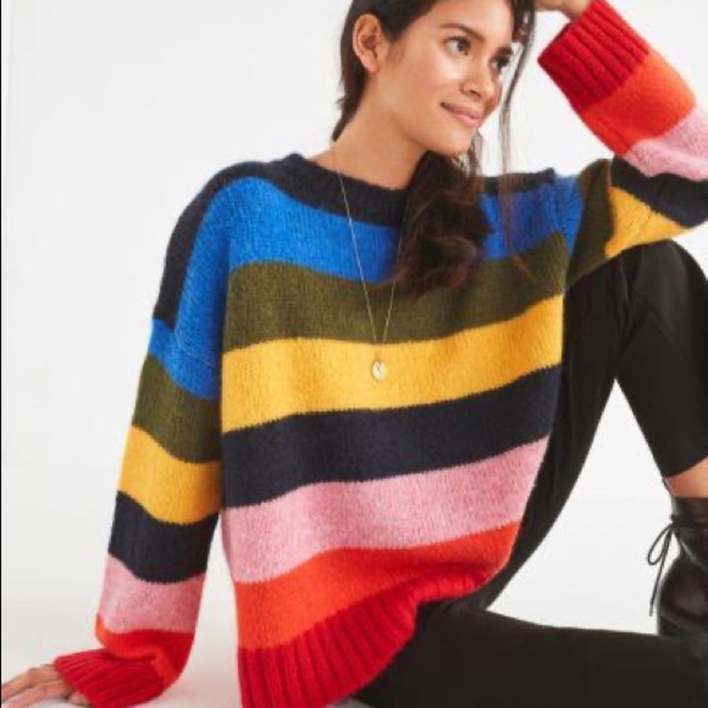 URBAN OUTFITTERS RAINBOW STRIPED SWEATER